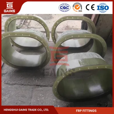 Ganancias Mayorista de accesorios de tubería de fibra de vidrio FRP Instalación de tuberías Gre China Camiseta larga FRP/GRP