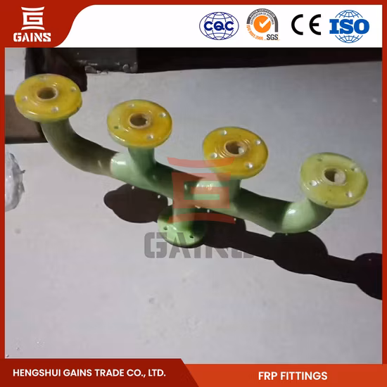 Ganancias Fabricantes de accesorios de FRP Instalación de tuberías reforzada con fibra de vidrio Camiseta con brida de FRP de China